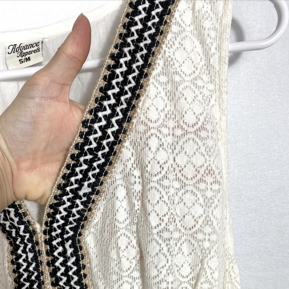 Ivory Boho Tiered Maxi Dress Eyelet Detailing 100% Cotton Made in India Size S/M - Picture 7 of 12